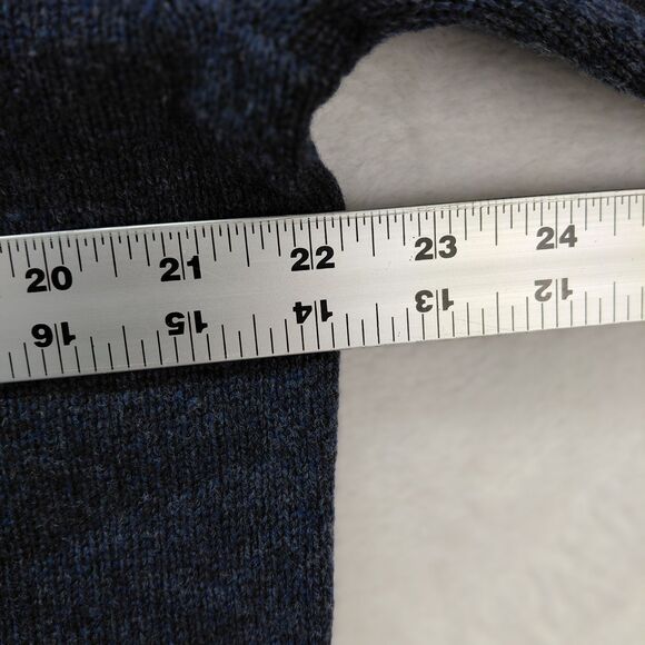 J Crew Sweater Men Large Blue Lambswool 1/4 Zip Knit Mock Neck Slim Fit Academia - Picture 7 of 11